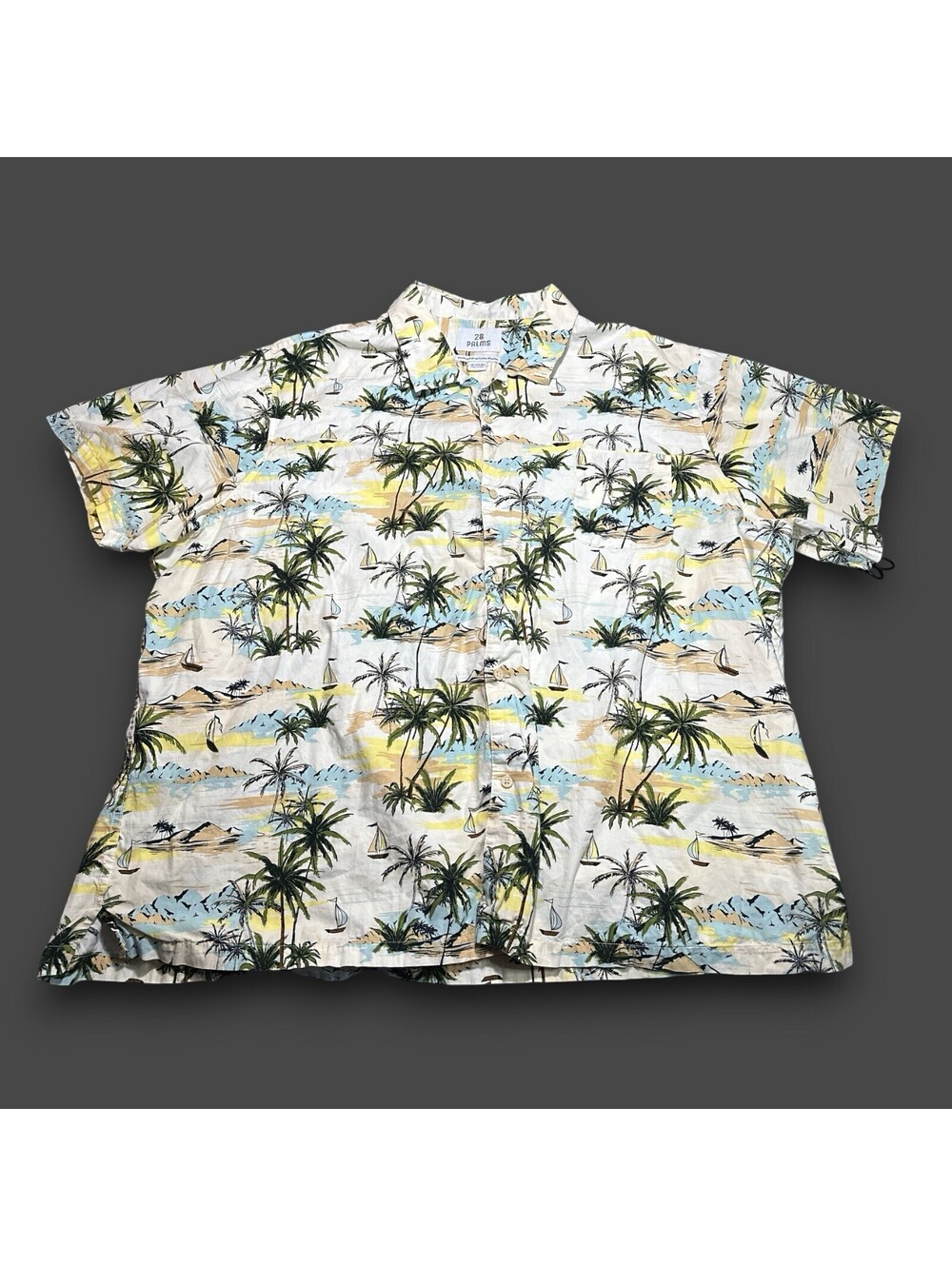 28 Palms Hawaiian Shirt Men's Size 4XL Short Sleeve Regular Fit Pocket Palm Tree